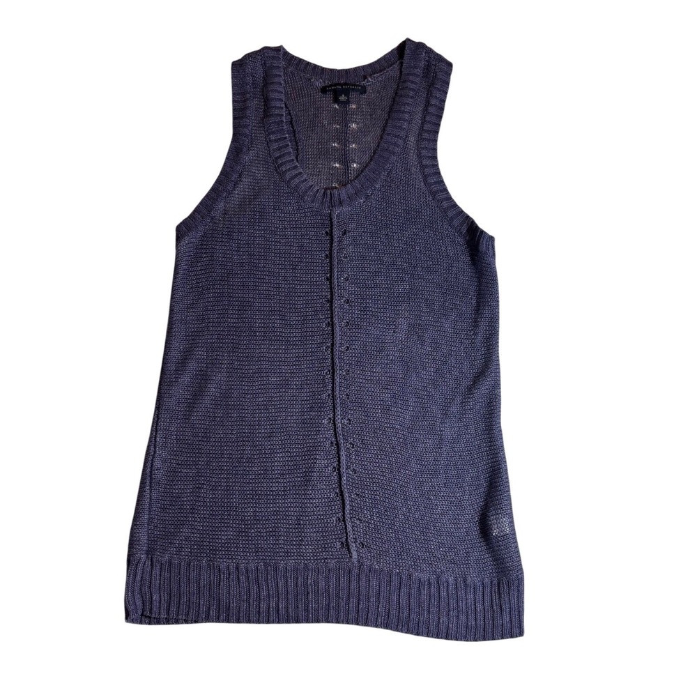 100% Linen Banana Republic Open Knit Racerback‎ Sweater Vest Boho Coastal| S